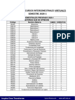 Materias Intersemestrales Virtuales 2020-1