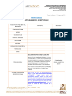 Actividades Mes de Septiembre