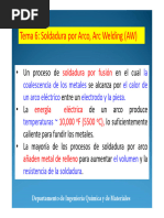 Tecnologías de Unión - Tema 6 - Soldeo Por Arco