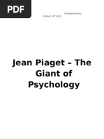 Jean Piaget Bibliography