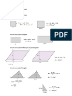 Áreas de Figuras Planas (Fórmulas), 3 Série 2024