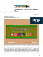 MCQ in Mechanical Engineering Law and Code of Ethics Part 1 ME Board Exam