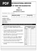 P6. Science End of Term One 2024