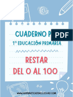 Cuaderno Restar Del 0 Al 100 - 1 Curso Educacion Primaria