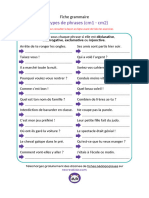 Les Types de Phrases Cm1 Cm2