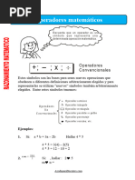 Los Operadores Matematicos para Cuarto de Primaria