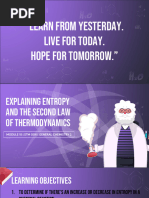 STM 006 Module 15 Explaining Entrophy and Second Law of Thermodynamics