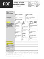 Formato de Registro de Proyectos de Investigación e Innovación V.1.0