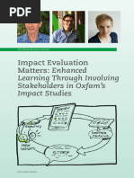 IEM - Impact Evaluation Matters - Enhanced Learning Through Involving Stakeholders in Oxfam S Impact Studies