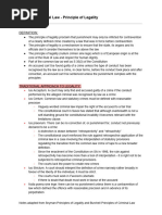 Criminal Law (2020) - Values of Criminal Law - Principle of Legality