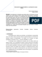 A Psicologia Como Instrumento Do Poder Disciplinar e A Produção de Corpos Dóceis