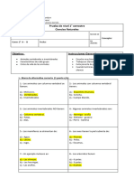 Prueba Nivel 1 Semestre Ciencias