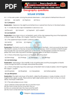 Geography Questions: Solar System