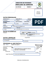 Formulario de Admisión Uap