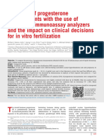 2014 - Precisionofprogesterone Measurements With The Use of Automated Immunoassay Analyzers and The Impact On Clinical Decisions For Invitro Fertilization