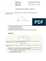 TD 4 - Transformée de Laplace - Analyse II