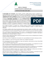 EDITAL Nº006/2023 Processo Seletivo Simplificado 1. Disposições Preliminares