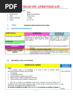 Sesion Expresamos Nuestras Emociones Al Volver A Clases