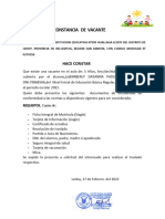 Constancia de Vacante Ie.099