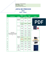 Lista de Precios Abril - Mayo