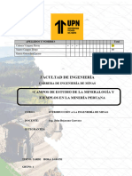 PC 01 - Campos de Estudio de La Mineralogia y Ejemplos en La Mineria Pe