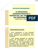 Aula 1 - O Processo Adm e Gerencial Do Trabalho de Enfermagem