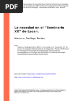 Mazzuca, Santiago Andrés (2015) - La Necedad en El "Seminario XX" de Lacan