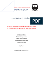 Practica 3 Determinacion de La Aceleracion de La Gravedad A Traves Del Pendulo Simple