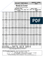 Masjid Al Furqan Timetable Ramadhan 2024