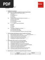 6th Cbse Social Science Worksheet