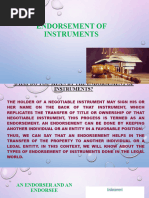 Endorsement of Instruments