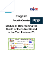 Module 3 Determining The Worth of Ideas Mentioned in The Text Listened To