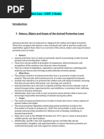 Animal Protection Law UNIT 1 Notes