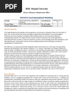 Revised 2 Excel Spreadsheet Modelling Course Outline Updated