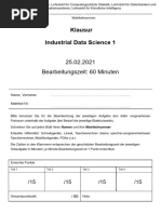 Industrial Data Science - Klausur - 2021