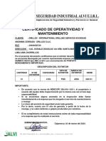 Certificado de Operatividad y Mantenimiento