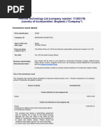 Penfold Penfold Technology LTD Pitch Uk Investment Summary Equity 2