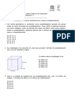 Atividades 01 - Cubos e Paraleepipedos - 2 Serie