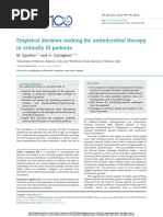 Empirical Decision Making For Antimicrobial Therapy in Critically Ill Patients