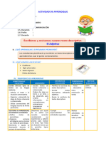 D4 A1 SESION COM. Escribimos y Revisamos Nuestro Texto Descriptivo.