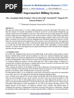 Smart Supermarket Billing System: Mrs. Josephine Ruth Fenitha, Mrs - Leelavathi, Saivishal P, Magesh M, Charan Kumar A