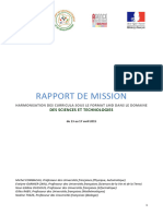 Rapport de Mission Sciences Et Technologie