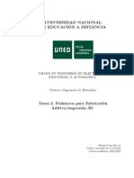 Tarea 2. Polímeros para Fabricaciín Aditiva/impresión 3D