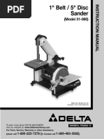 Delta Model 31 080 1 Belt Sander Manual