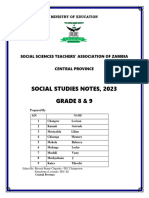 2023, Social Studies Notes Grade 8 - 9