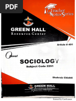 O Level Sociology 2251 Sociology o Level Notes by Shahraiz Chishti Greenhall PDF Free