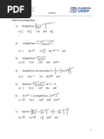 ALG 2 Teoría de Exponentes Ejercicios Propuestos