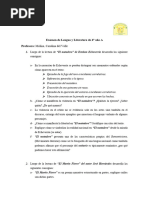 Examen de Lengua y Lit de 6 Año Virtual