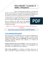 Fiche Révision Bac Pro 2nde Dire Et Se Faire Entendre La Parole Le Théatre L'éloquence