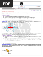 Magnetic Effects of Electric Current